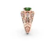 Radiant Cut Art Deco Engagement Ring Setting for a Fancy Green Lab-Grown Diamond | Rose Gold