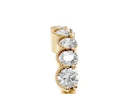 Round Diamond Bezel Half Eternity Band Set in Yellow gold with Plain Lower Shank