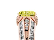 Radiant Cut Vintage Milgrain Engagement Ring Setting for a Fancy Yellow Lab-Grown Diamond | Hidden Halo | Rose Gold