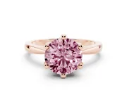 Round Tapered Solitaire Engagement Ring Setting for a Fancy Pink Lab-Grown Diamond | Claw Prong Head | Rose Gold
