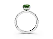 Radiant Cut Pavé Solitaire Engagement Ring Setting for a Fancy Green Lab-Grown Diamond | Sterling Silver