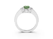 Oval Vintage Halo Engagement Ring Setting for a Fancy Green Lab-Grown Diamond | Platinum