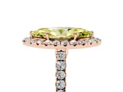 Marquise Halo Engagement Ring Setting for a Fancy Yellow Lab-Grown Diamond | Pave Shoulders | Rose Gold