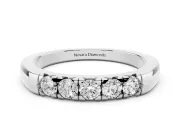 Round Diamond Half Eternity Band Set in Silver with Channel Setting