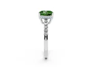 Radiant Cut Hidden Halo Engagement Ring Setting for a Fancy Green Lab-Grown Diamond | Sterling Silver