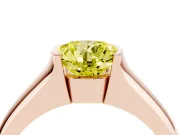 Round Half Bezel Solitaire Engagement Ring Setting for a Fancy Yellow Lab-Grown Diamond | Wide Band | Rose Gold