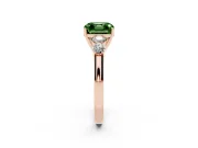 Asscher Cut 5 Stone Engagement Ring Setting for a Fancy Green Lab-Grown Diamond | Rose Gold