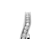 Round Diamond Channel Contour Band Set in Platinum with Milgrain Edges