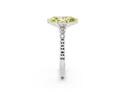Marquise Beaded Engagement Ring Setting for a Fancy Yellow Lab-Grown Diamond | Sterling Silver