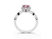 Princess Cut Halo Engagement Ring Setting for a Fancy Pink Lab-Grown Diamond | Sterling Silver - Design NV-24725