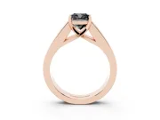 Cushion Cut Channel-Set Engagement Ring Setting for a Black Center | Wide Band | Rose Gold