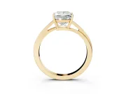 Princess Cut Diamond Solitaire Twist Band Ring Set in Yellow gold with Prong Setting