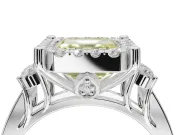 Asscher Cut Halo Engagement Ring Setting for a Fancy Yellow Lab-Grown Diamond | Graduated Channel Band | Platinum