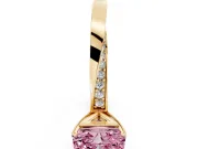 Radiant Cut Twisted Pave Engagement Ring Setting for a Fancy Pink Lab-Grown Diamond | Ribbon Band | Yellow Gold