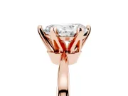 Pear Cut Diamond Solitaire Engagement Ring Set in Rose gold with Slim Tapered Solitaire Band