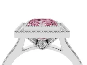 Princess Cut Halo Engagement Ring Setting for a Fancy Pink Lab-Grown Diamond | Sterling Silver - Design NV-24721
