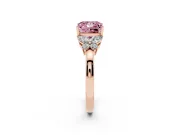 Princess Cut Petal Engagement Ring Setting for a Fancy Pink Lab-Grown Diamond | Rose Gold
