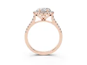 Heart-Shaped Halo Engagement Ring Setting | Tapered Band | Rose Gold