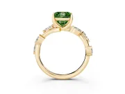 Princess Cut Twisted Vine Engagement Ring Setting for a Fancy Green Lab-Grown Diamond | Yellow Gold
