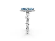 Marquise Leaf Halo Engagement Ring Setting for a Fancy Blue Lab-Grown Diamond | White Gold