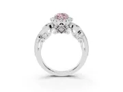 Marquise Halo Engagement Ring Setting for a Fancy Pink Lab-Grown Diamond | Sterling Silver - Design NV-24754