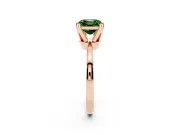 Asscher Cut Tapered Solitaire Engagement Ring Setting for a Fancy Green Lab-Grown Diamond | Claw Prong Head | Rose Gold