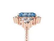Emerald Cut Cluster Engagement Ring Setting for a Fancy Blue Lab-Grown Diamond | Rose Gold
