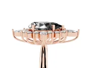 Pear-Shaped Cluster Halo Engagement Ring Setting for a Black Center | Rose Gold
