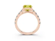 Asscher Cut Engagement Ring Setting for a Fancy Yellow Lab-Grown Diamond | Rose Gold - Design NV-24643