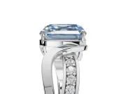 Asscher Cut Bypass Solitaire Engagement Ring Setting for a Fancy Blue Lab-Grown Diamond | Pavé Strands | Platinum