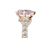 Pear-Shaped Pavé Solitaire Engagement Ring Setting for a Fancy Pink Lab-Grown Diamond | Crossover Gallery | Rose Gold