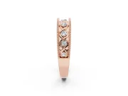 Round Lab-Grown Diamond Vintage Twisted Openwork Wedding Band | Milgrain Edges | Rose Gold