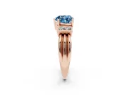 Heart-Shaped Bar-Set Engagement Ring Setting for a Fancy Blue Lab-Grown Diamond | Rose Gold