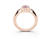 Emerald Cut Halo Engagement Ring Setting for a Fancy Pink Lab-Grown Diamond | Plain Band | Rose Gold