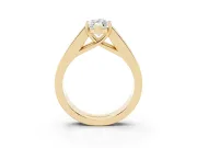 Marquise Channel-Set Engagement Ring Setting | Princess Side Stones | Yellow Gold
