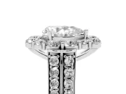 Pear-Shaped Large Accent Halo Engagement Ring Setting | Graduated Pavé | Sterling Silver