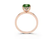 Princess Cut Engagement Ring Setting for a Fancy Green Lab-Grown Diamond | Hidden Halo | Rose Gold