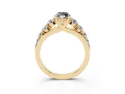 Marquise Engagement Ring Setting for a Black Center | Yellow Gold