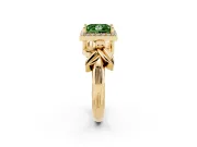Princess Cut Floral Halo Engagement Ring Setting for a Fancy Green Lab-Grown Diamond | Yellow Gold