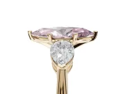 Marquise 3-Stone Engagement Ring Setting for a Fancy Pink Lab-Grown Diamond | Yellow Gold