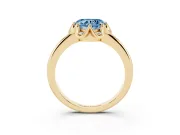 Heart-Shaped Petal Halo Engagement Ring Setting for a Fancy Blue Lab-Grown Diamond | Yellow Gold