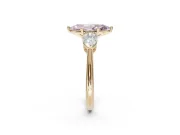 Marquise 3-Stone Engagement Ring Setting for a Fancy Pink Lab-Grown Diamond | Yellow Gold
