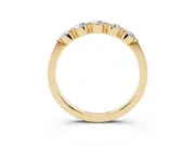Round Lab-Grown Diamond Five-Stone Bar Set Wedding Band | Raised Row | Yellow Gold