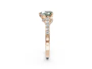 Heart-Shaped Pavé Solitaire Engagement Ring Setting for a Fancy Green Lab-Grown Diamond | Crossover Gallery | Rose Gold