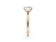 Radiant Cut Hidden Halo Engagement Ring Setting | Thin Plain Band | Rose Gold