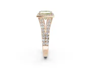 Princess Cut Halo Pavé Engagement Ring Setting for a Fancy Yellow Lab-Grown Diamond | Narrow Split Shank | Rose Gold