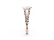Oval Graduated Pave Split Shank Engagement Ring Setting | V Split Shoulders | Rose Gold