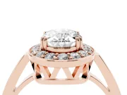 Oval Halo Engagement Ring Setting | Polished Halo Rim | Rose Gold