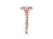 Marquise Vine Engagement Ring Setting for a Fancy Pink Lab-Grown Diamond | Rose Gold