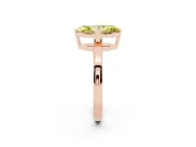 Fancy Yellow Marquise Cut Diamond Solitaire Ring Set in Rose gold with Prong Head and Smooth Polished Band